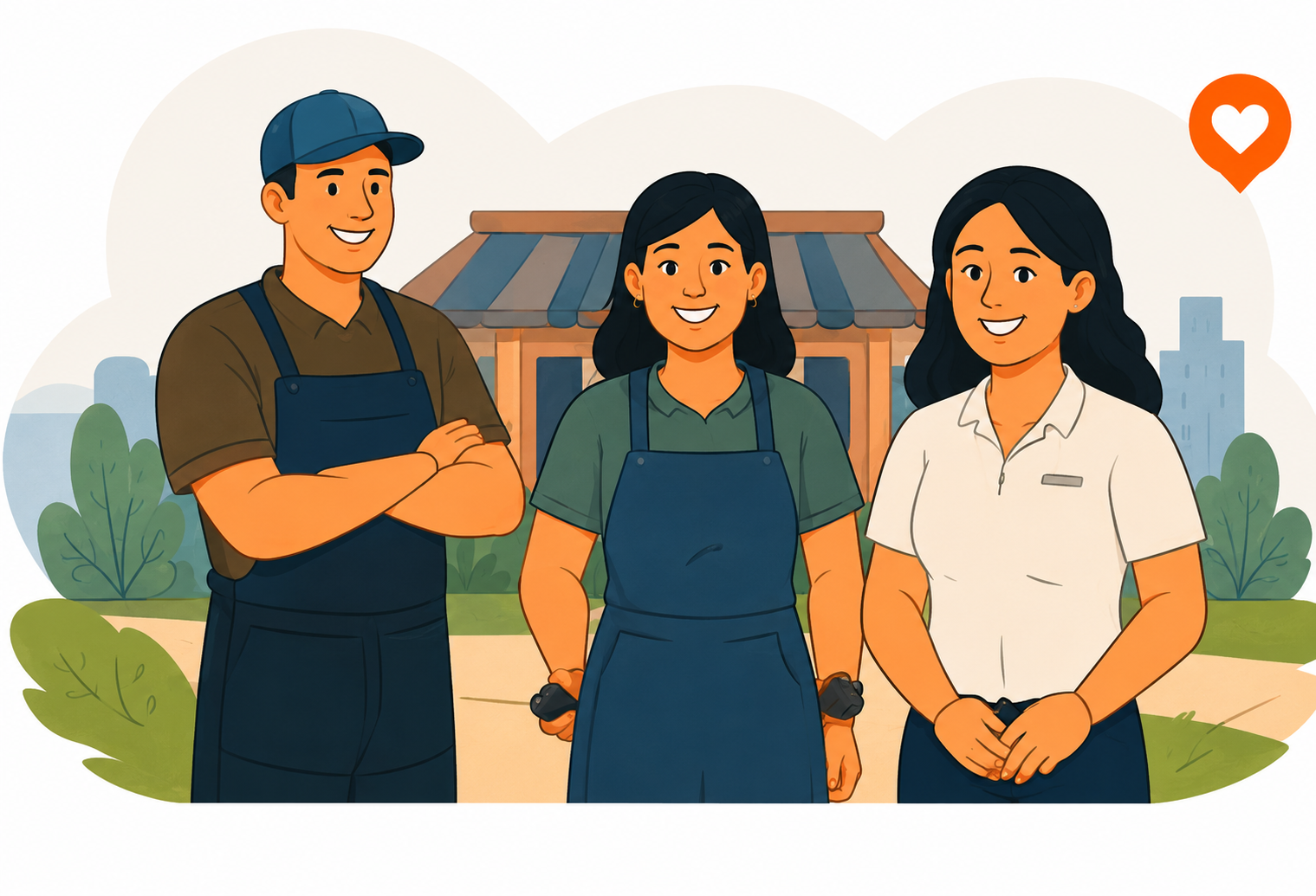 Local business owners illustration